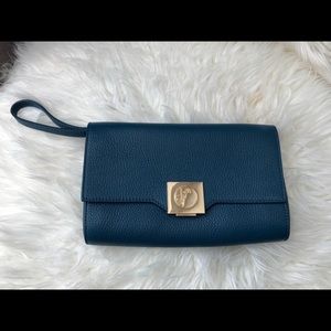 Versace Collection Leather Medusa Clutch